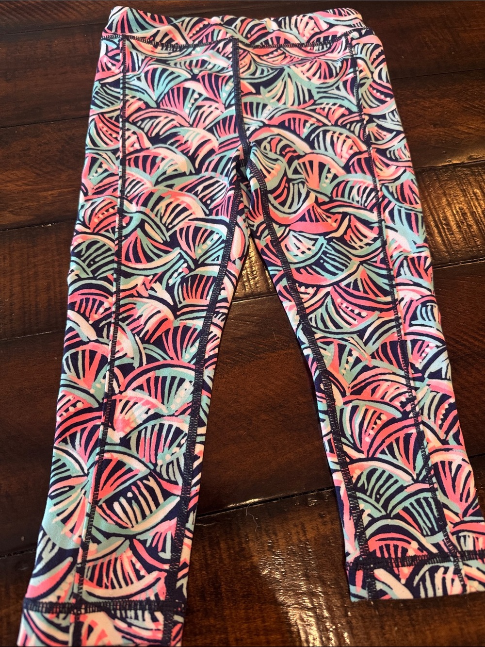 Lilly Pulitzer Girls Mini Luxletic Weekender Leggings Neptune's Net XS 2T 3T